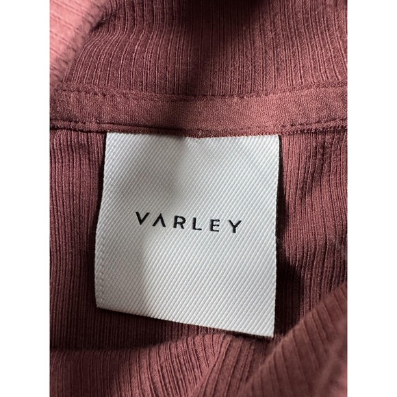 Varley Shirt Womens Medium Astrid Fitted Long‎ Sleeve Variegated Rib Tee - Picture 3 of 9